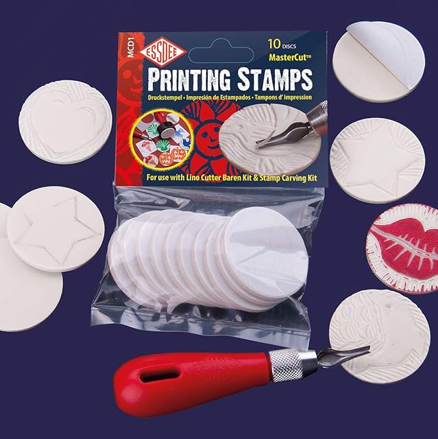 Essdee Self-Adhesive MasterCut Printing Stamps (For use with Lino Cutter and Stamp carving kit)