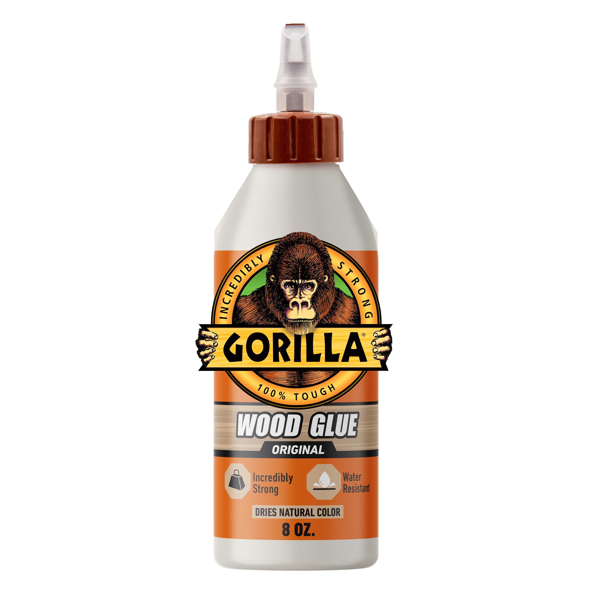 Gorilla Wood Glue, 8 Ounce Bottle, Natural Wood Color, (Pack of 1)