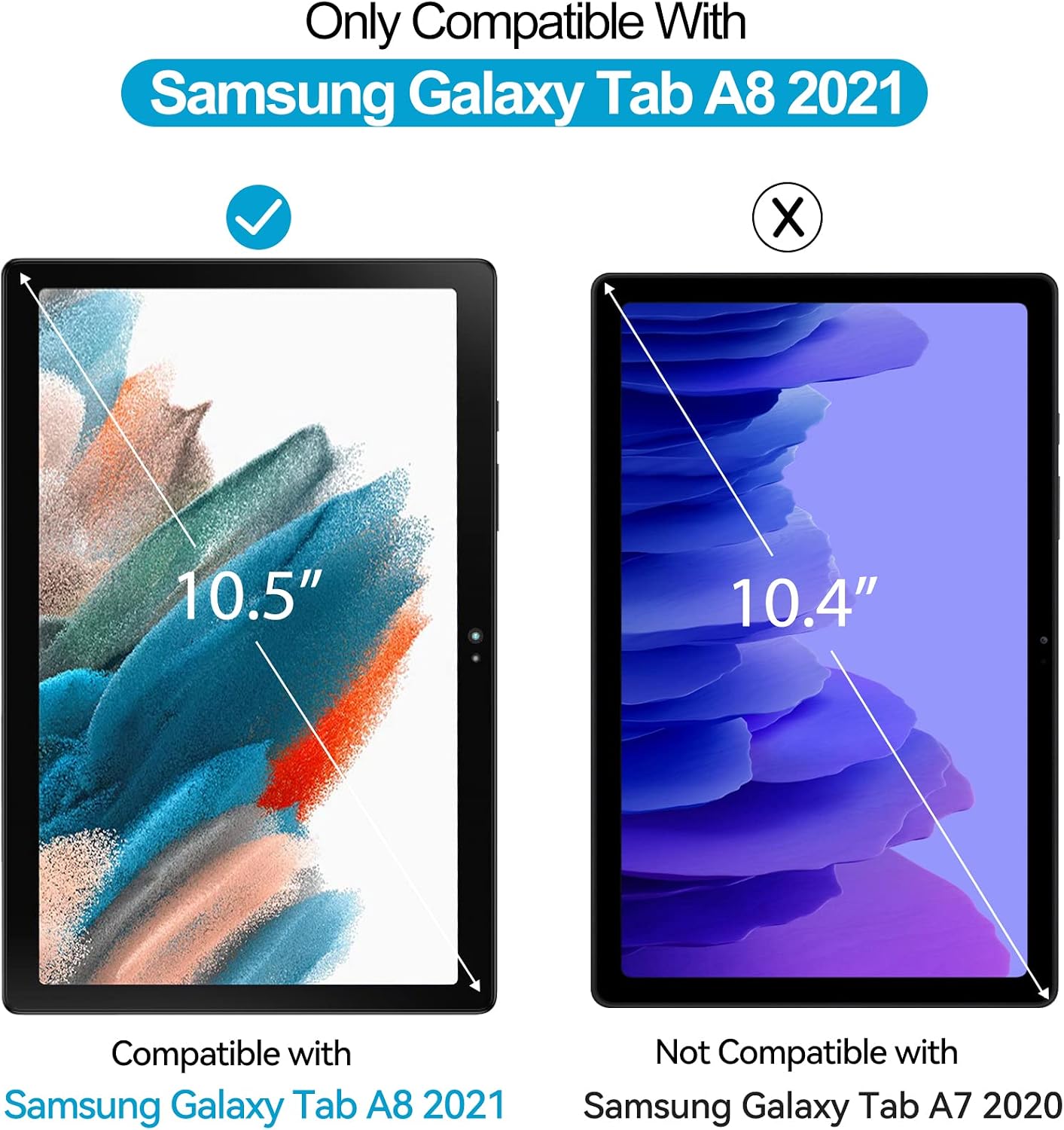 ivoler [2 Pack] Screen Protector for Samsung Galaxy Tab A8 10.5" 2021 (SM-X200/X205/X207) (Not for Galaxy Tab A7) Tempered Glass Compatible with Face Unlock, Transparent HD Film Clear Anti-Scratch