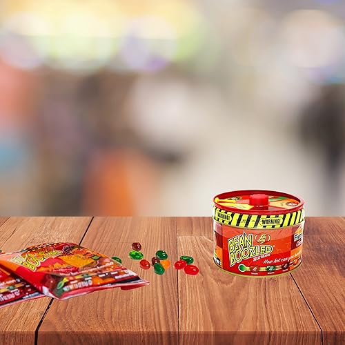 Miniatura 6 de Ultimate Spicy Jelly Bean Challenge and Spinner Tin, cinco caramelos masticables extremadamente calientes con 3 bolsas de caramelo de repuesto,