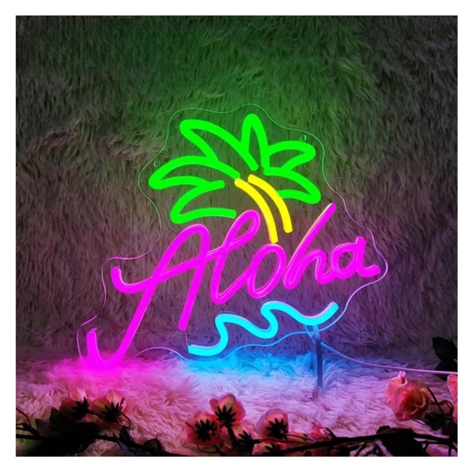 Zynther Neon lamp for neon Light Decoration Aloha for Sign Hawaii Tropical LED for Summer Beach Bar Party Decor Hello Restaurant