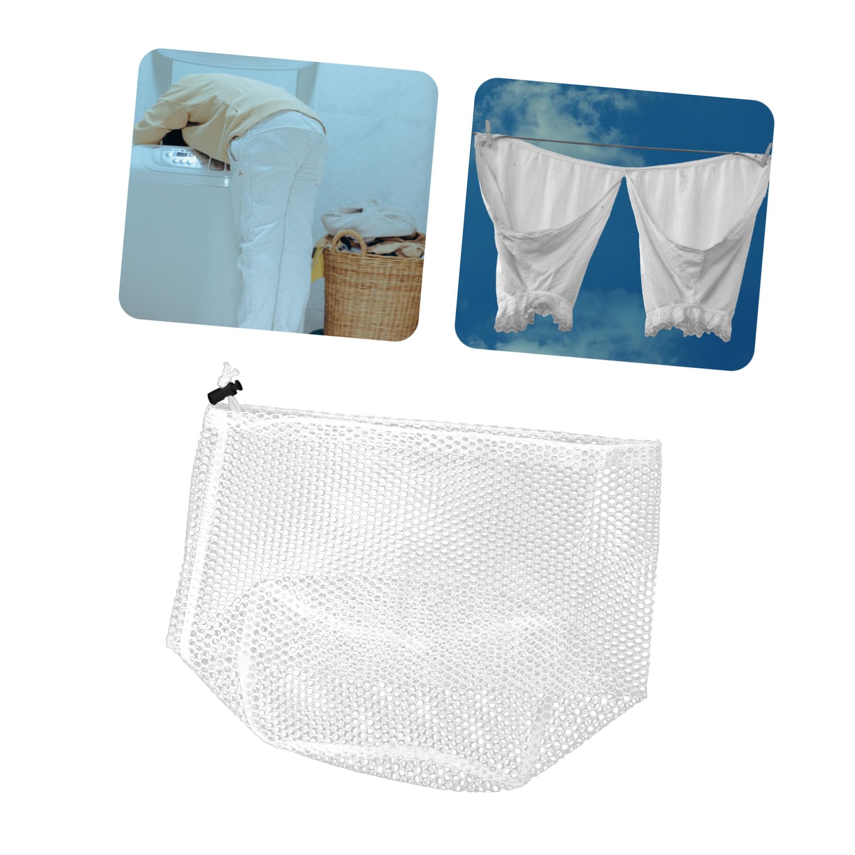 BESTYASH Wäschesäcke und Schützen Kleidung für Waschmaschine 5 Stück aus Polyester Verstärkt mit Kordelzug Verhindern Verformung im Haushalt