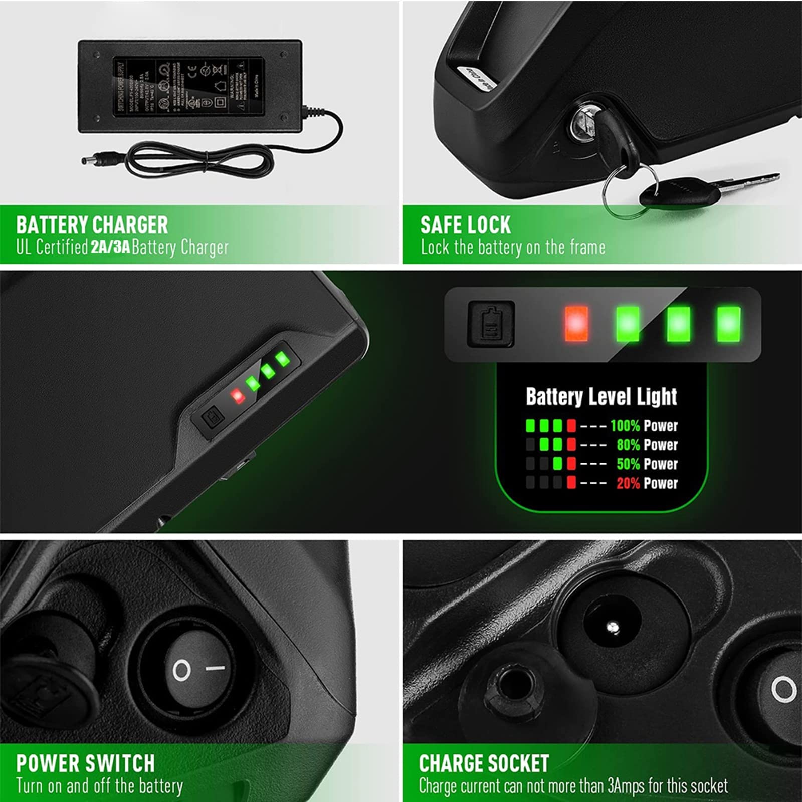 Amazon | Ebike バッテリー 52V 電動自転車 リチウムバッテリー