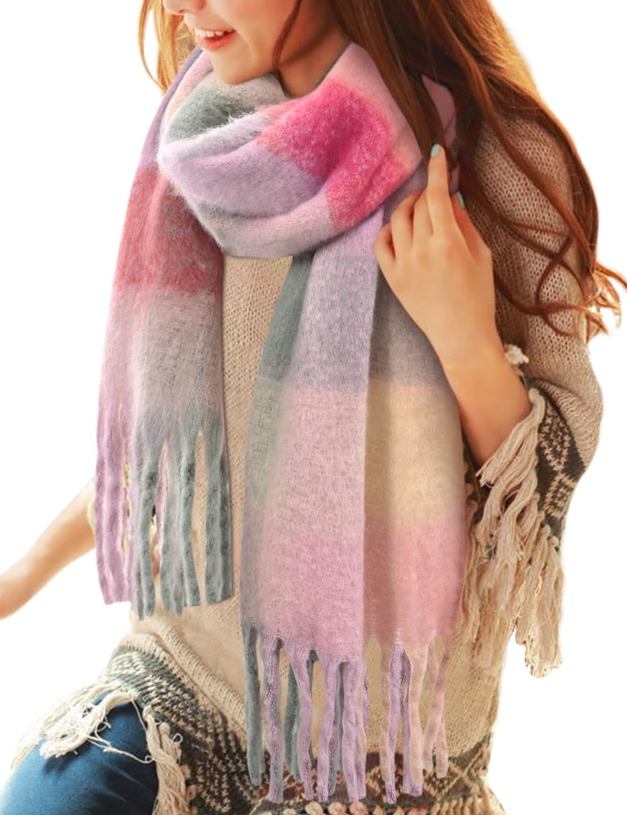 Wander Agio Sciarpa Lunga Donna – Lana Morbida, 86x12 Cm, Colore Unito, Calda, Antipelucchi, Con Sacchetto Regalo