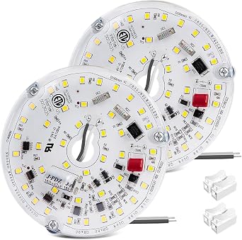 4 Inch Ceiling Fan LED Light Replacement 2-Pack, 15W 5000K 1600LM Dimmable LED Ceiling Fan Light Retrofit Kits for Ceiling Light, 120V, CRI90