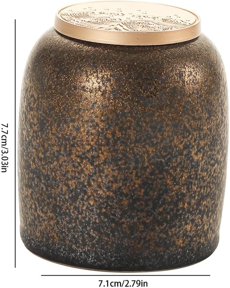 YYZKYTO Tea Storage Jar Ceramic Tea Cans Empty Cans Awakening Tea Cans Sealed Cans Household Tea Storage Cans Tea Room Tea Table Ornaments Tea Container