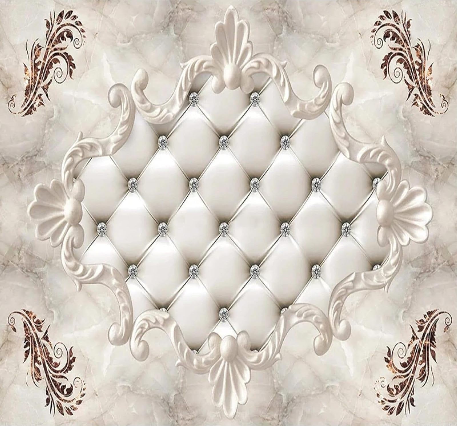 Carta Da Parati 3D Rilievo Creativo Rivestimento Morbido Effetto Marmo