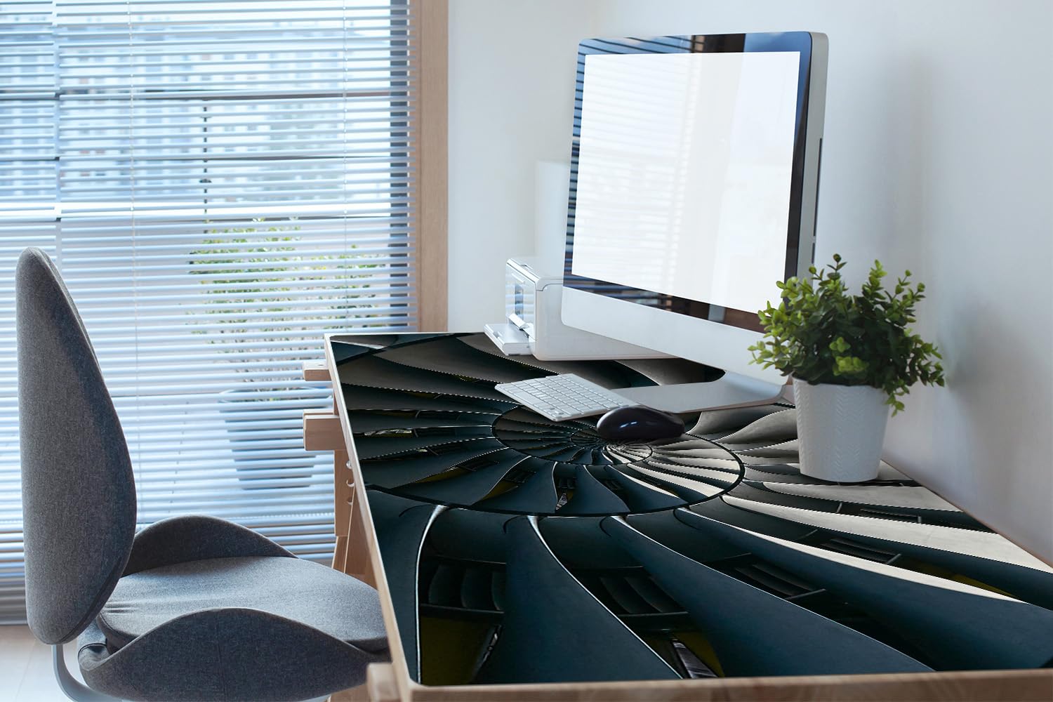 Sottomano da Scrivania 120x60 cm Facile da Pulire Antiscivolo Superficie Protettiva Protezione e Decorazione in Vinile PVC per Ufficio e Casa Impermeabile - Scale