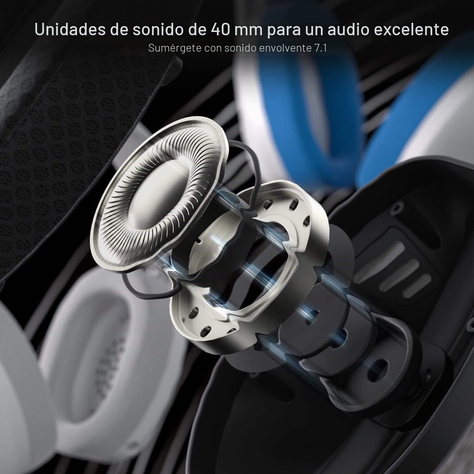 Redragon H848 Auriculares inalámbricos BT para Juegos - Ligeros - Sonido Envolvente 7.1 - Controladores de 40MM - Micrófono Desmontable - Multiplataformas para PC, PS5/4/3, NS, Móviles