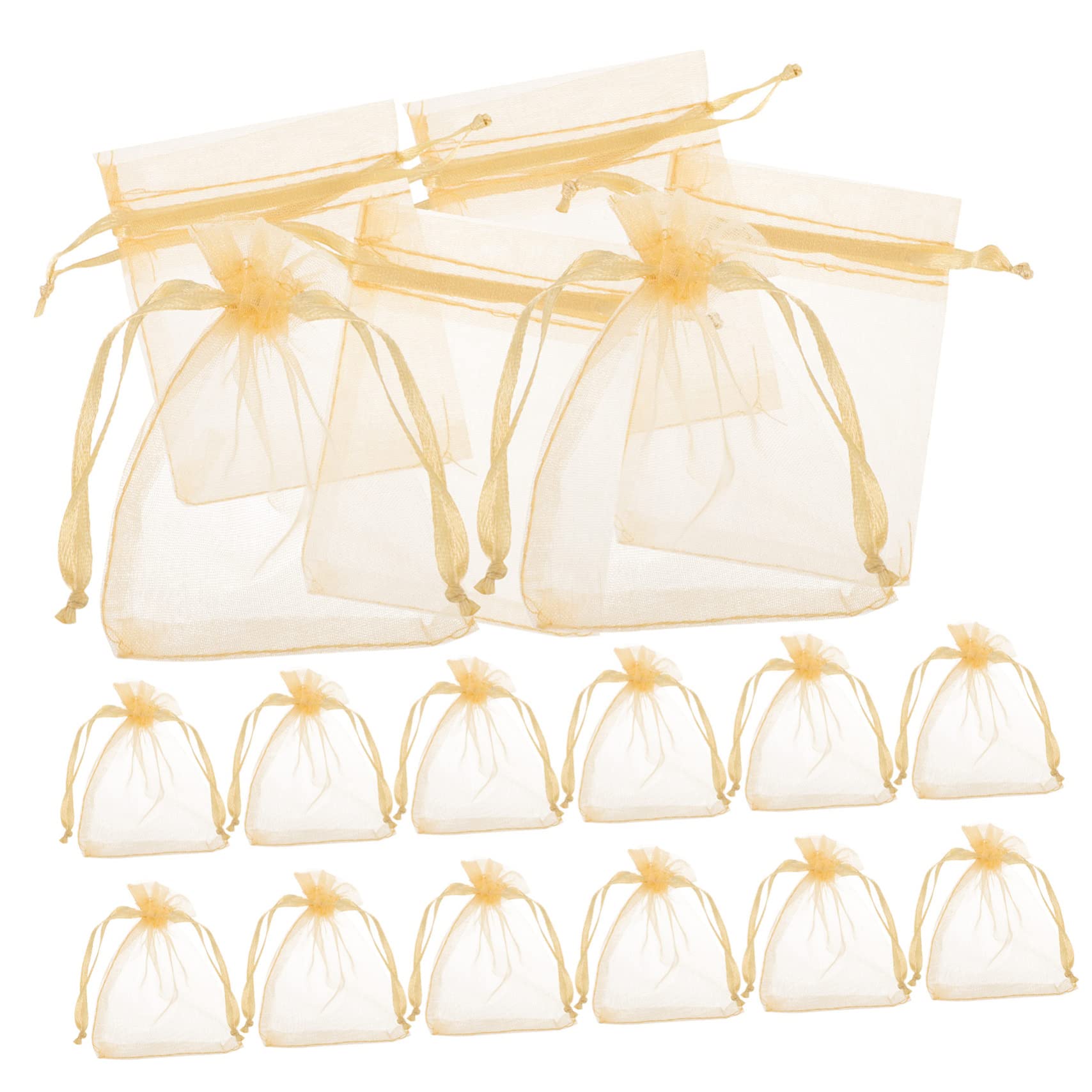 Anneome 5 Set Di Piccoli Sacchetti in Organza Con Coulisse Per Gioielli Bomboniere Per Matrimoni Porta Cappelli Contenitore Organizzato Per Piccoli Oggetti 100 Pezzi * 5