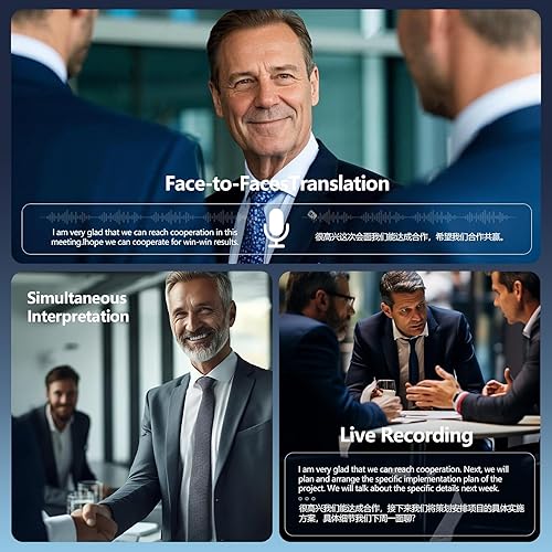 Miniatura 5 de Auriculares de traducción AI en tiempo real, pantalla táctil LCD traductor en tiempo real para 164 idiomas y acentos, incluye dispositivo de