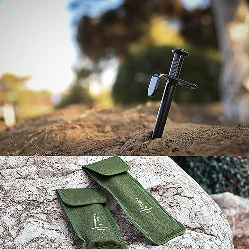 Miniatura 7 de Juego de 8 estacas para tienda de campaña, de acero resistente, de 11.8 pulgadas, para tienda de campaña, multiusos, estacas para acampar con bolsa