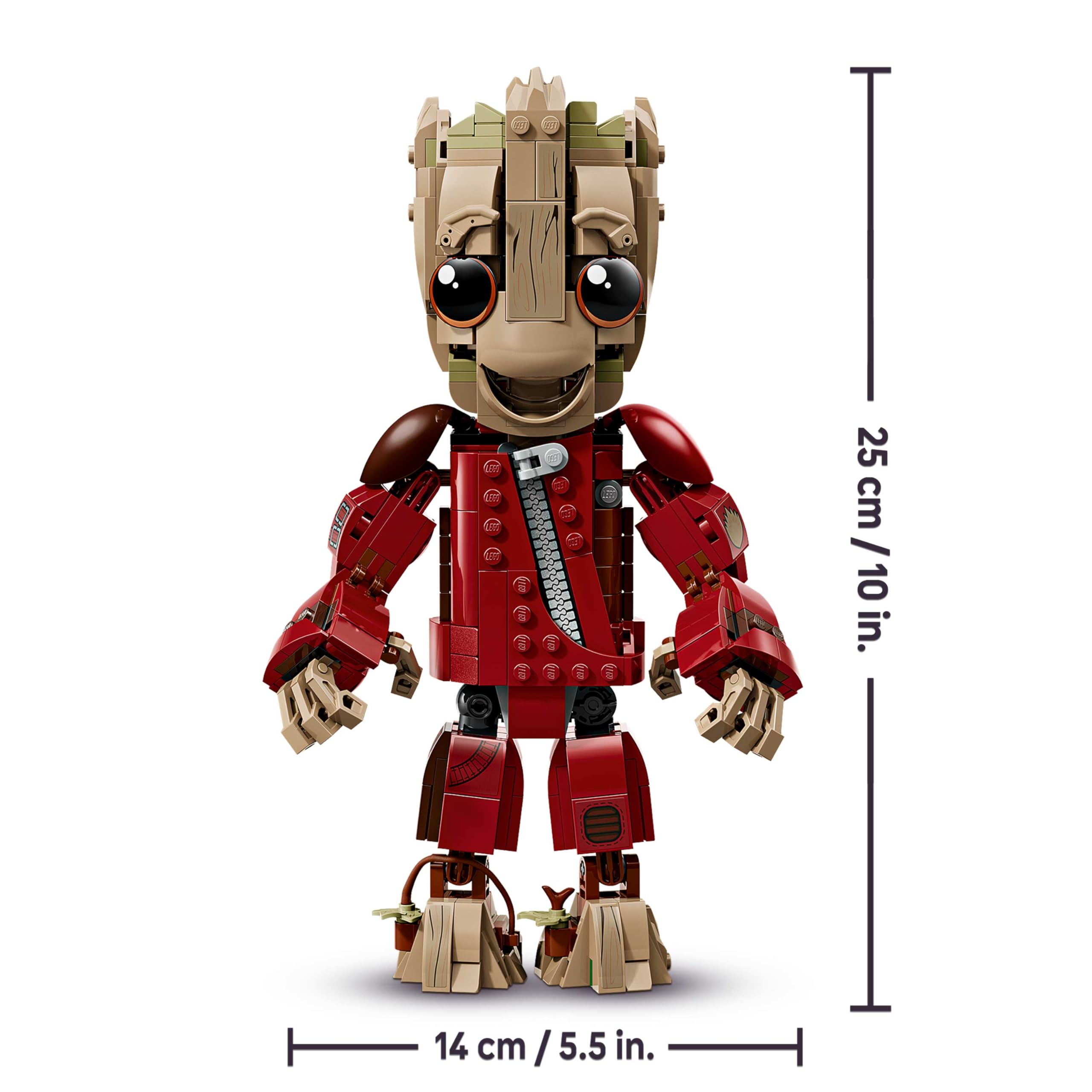 LEGO | Marvel Groot in Tuta da Ravager - Action Figure Giocattolo da Collezione per Supereroi - Decorazione per Camera da Letto o Scrivania - Regalo di Compleanno per Bambini e Fan da 10 Anni - 76341