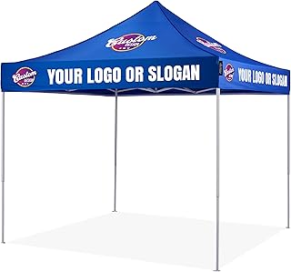 Custom Canopy Tent 10x10 with Logo Printing, Pop Up Customized Personalized Event Tent Printed for Outdoor Business Tradeshows