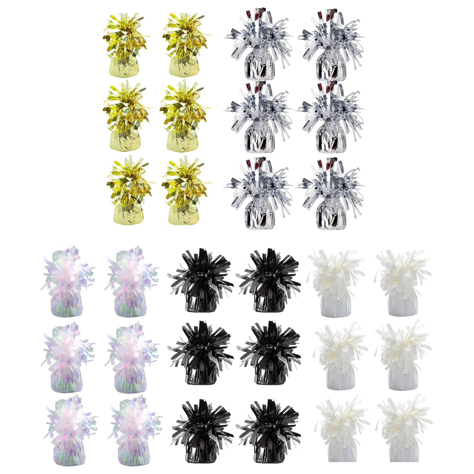 6 Stück Ballonhalter aus PET Folie, Ballonhalter, Gewichte mit Betonsockel, für Geburtstag, Hochzeit, Jahrestag, Dekoration, Party Dekoration, Gewichte