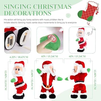 Gfilay Twerking Santa Animated Dancing Christmas Plush Toy for Adults and Kids, Funny Singing Santa Claus, Ideal for White Elephant Exchange, Gag Gifts and Holiday Decor