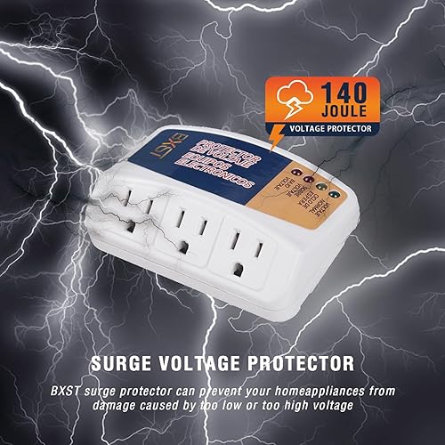 Miniatura 7 de GIDEON Protector de sobretensión, regleta de alimentación de tres tomas, paquete de 2 protectores de voltaje, enchufe americano para uso doméstico,