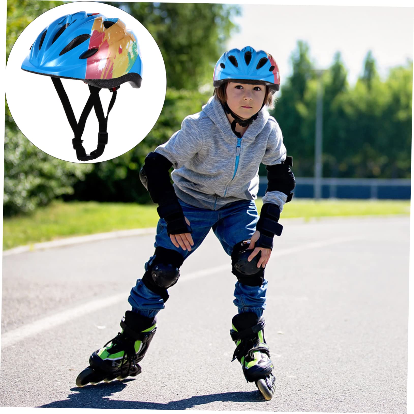 VANZACK 2pièces Casque De Vélo Garçon Fille Ajustable Sécurisée pour Cyclisme Et Activités Extérieures Casque Légers Et Respirant pour Garçons Et Filles Floral