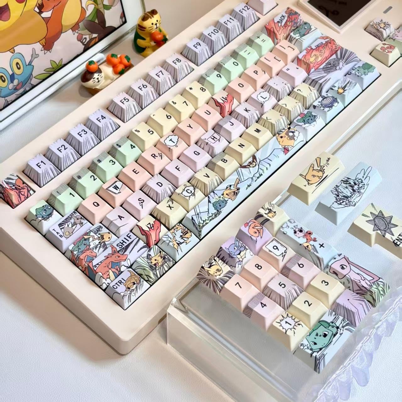 Japanese Anime PBT Keycaps 149 Keys - Cherry Profile Dye - Sublimation Custom Keycaps Set for Mechanical Keyboard 61/64/75/84/87/104/108 Layout