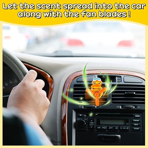 Miniatura 5 de Tallew Ambientador de aire para coche, lindo difusor de pato, hélice giratoria, salida de ventilación, ambientadores automotrices, adornos de