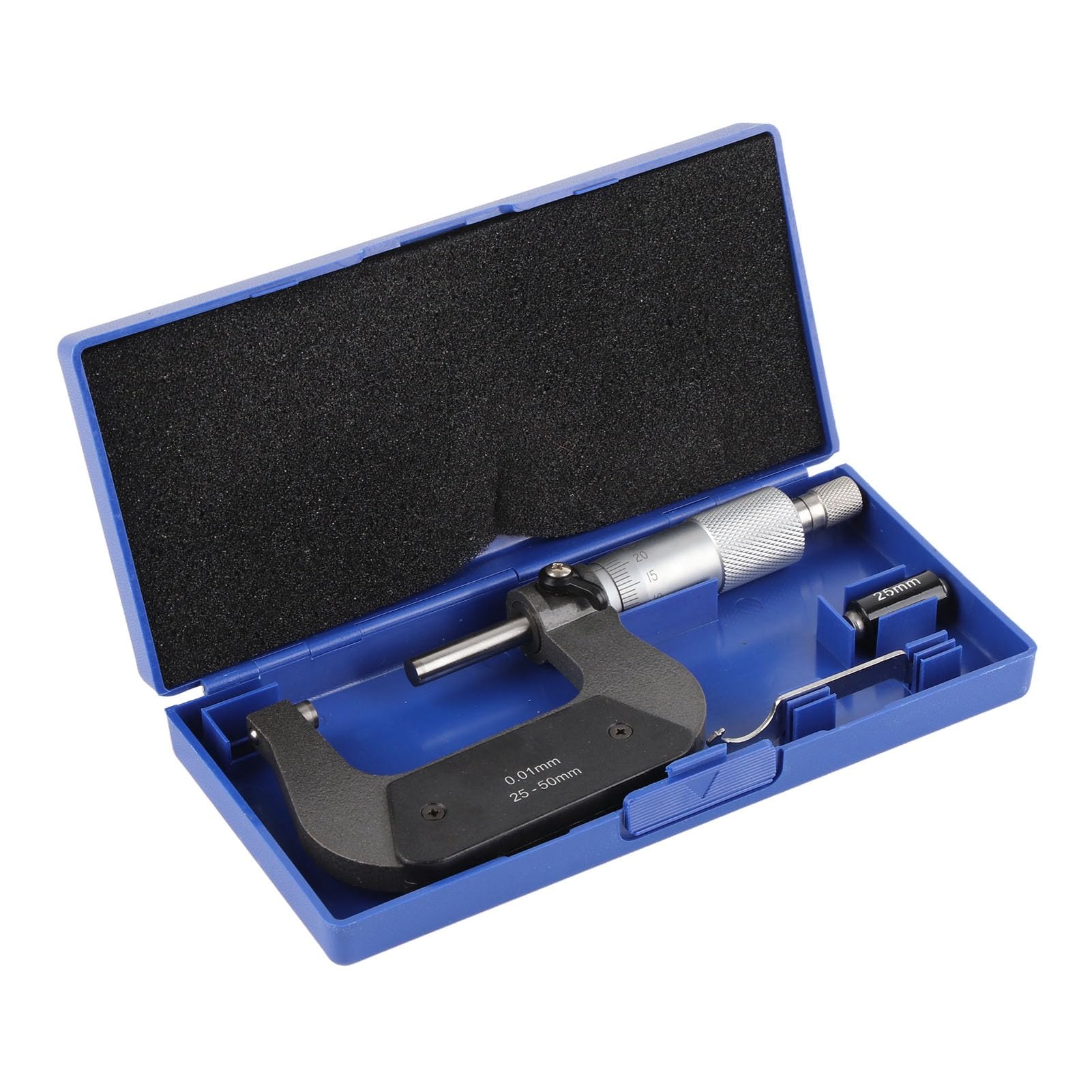 Micromètre Lvifloae Diamètre à l'extérieur Chrome Vanadium Steel Locking Mesurer Instrument de 25 à 50 mm Outils