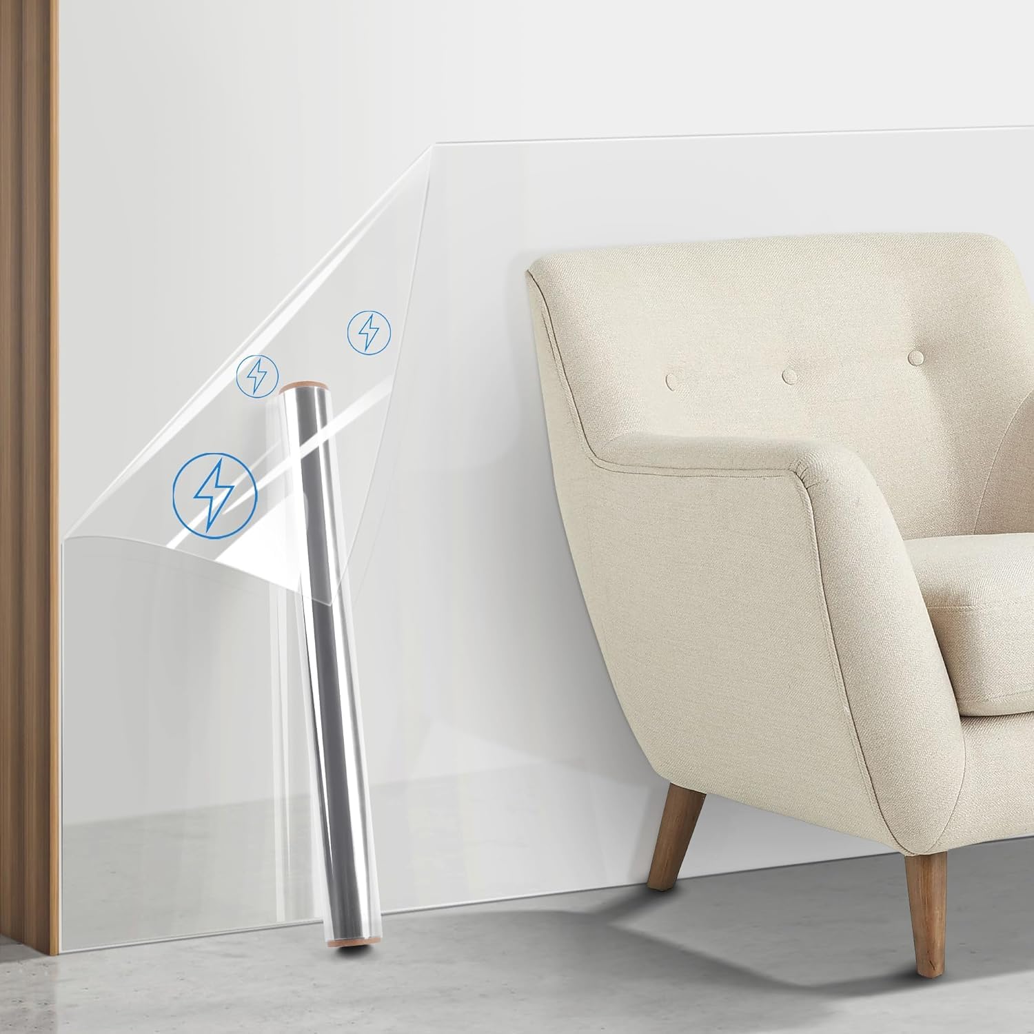 Transparent Oil Proof Wall Sticker Peel & Stick Wallpaper Self-Adhesive Vinyl Roll Film Removable Paper for Doors Walls Furniture Kitchen Household 60 X 200 CM