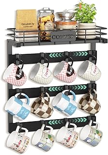 EsLuker.ly Coffee Mug Holder Wall Mounted Display Rack, Metal Cup Hanger...