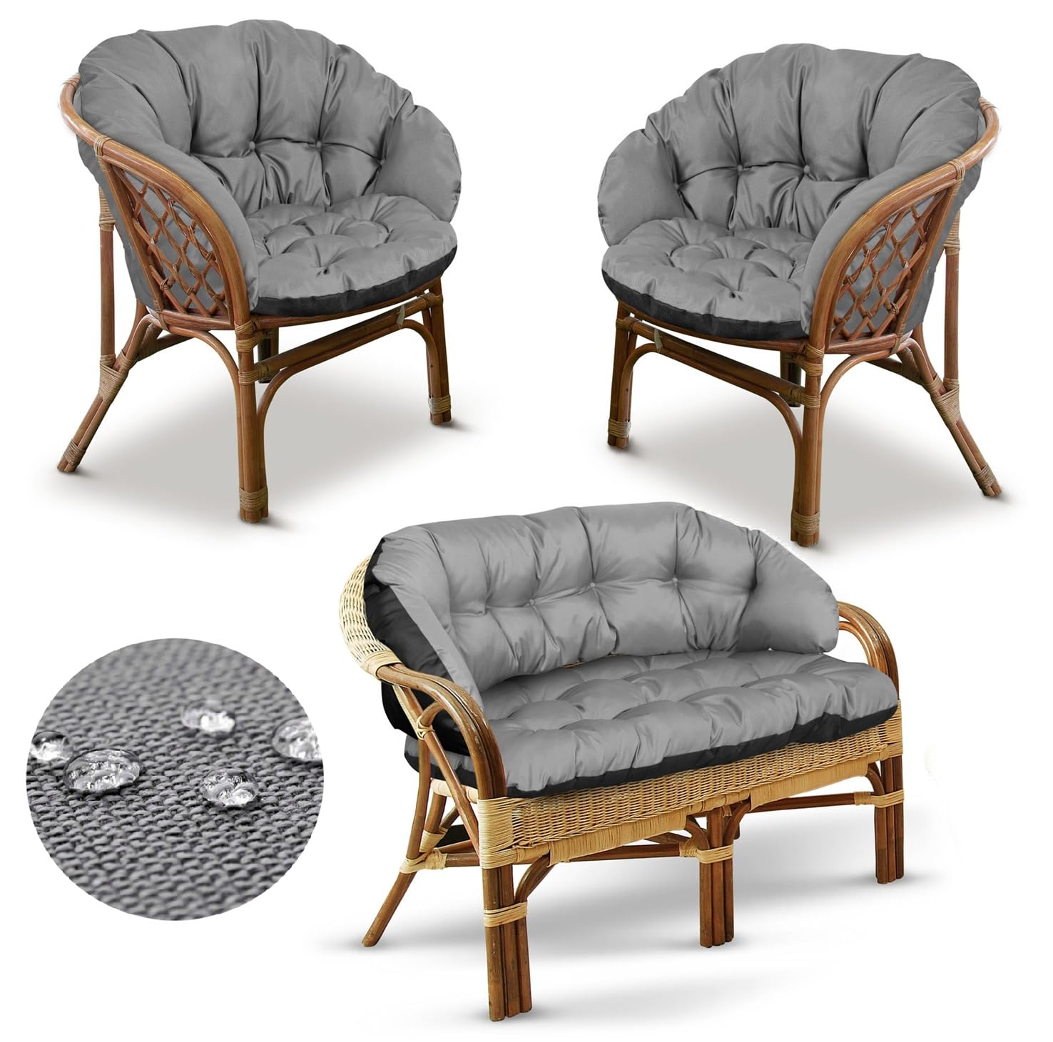 Set di cuscini da giardino Cuscini per divano da giardino Mobili in rattan Codura per uso esterno Trapuntato Comodo Impermeabile
