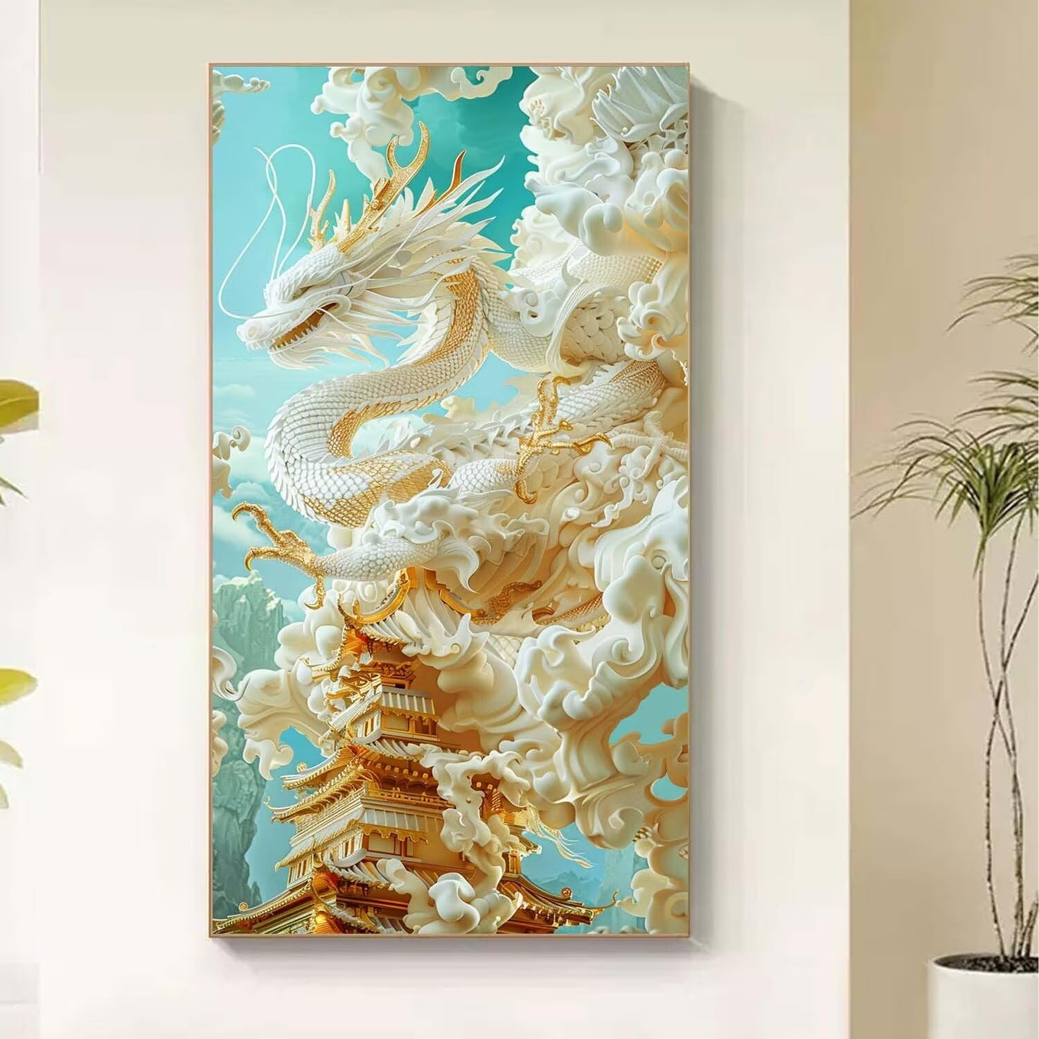 Amazon.co.jp: ダイヤモンドアート金色の龍 ダイヤモンドアート 大きい