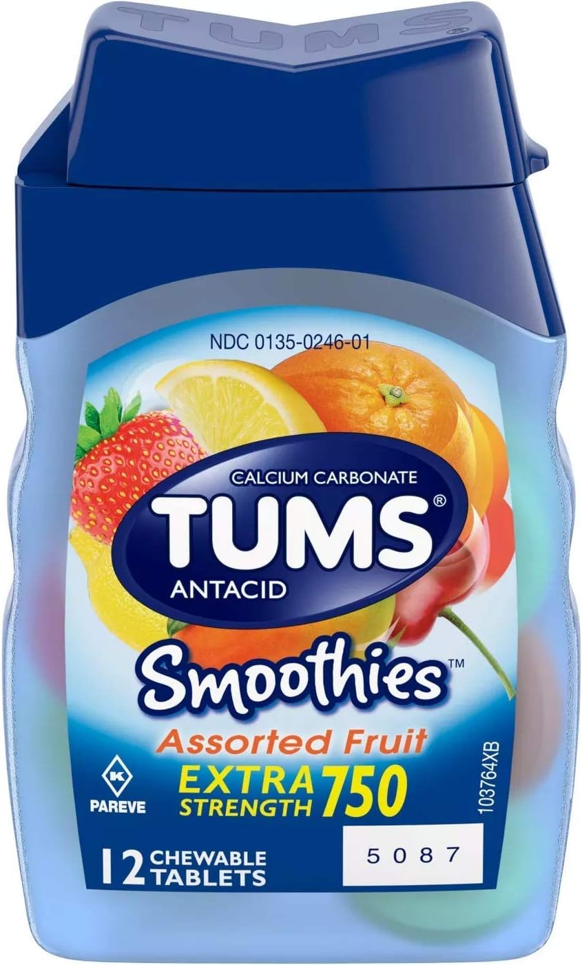 TUMS Smoothies Tablets Assorted Fruit 12 ct