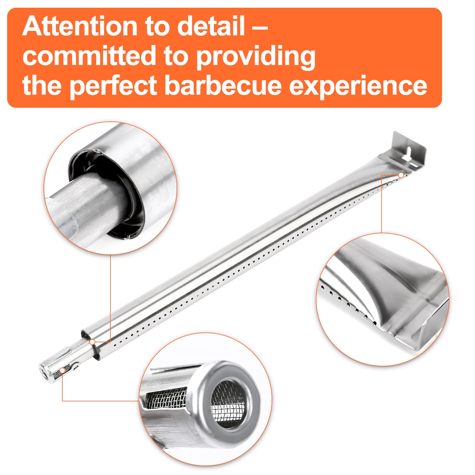 Denmay 18633 43,8 cm Bruciatore in acciaio inossidabile per barbecue a gas BroilKing Imperial e Regal, tubi bruciatore in acciaio inossidabile di ricambio per Broil King Regal 490 e altri barbecue a
