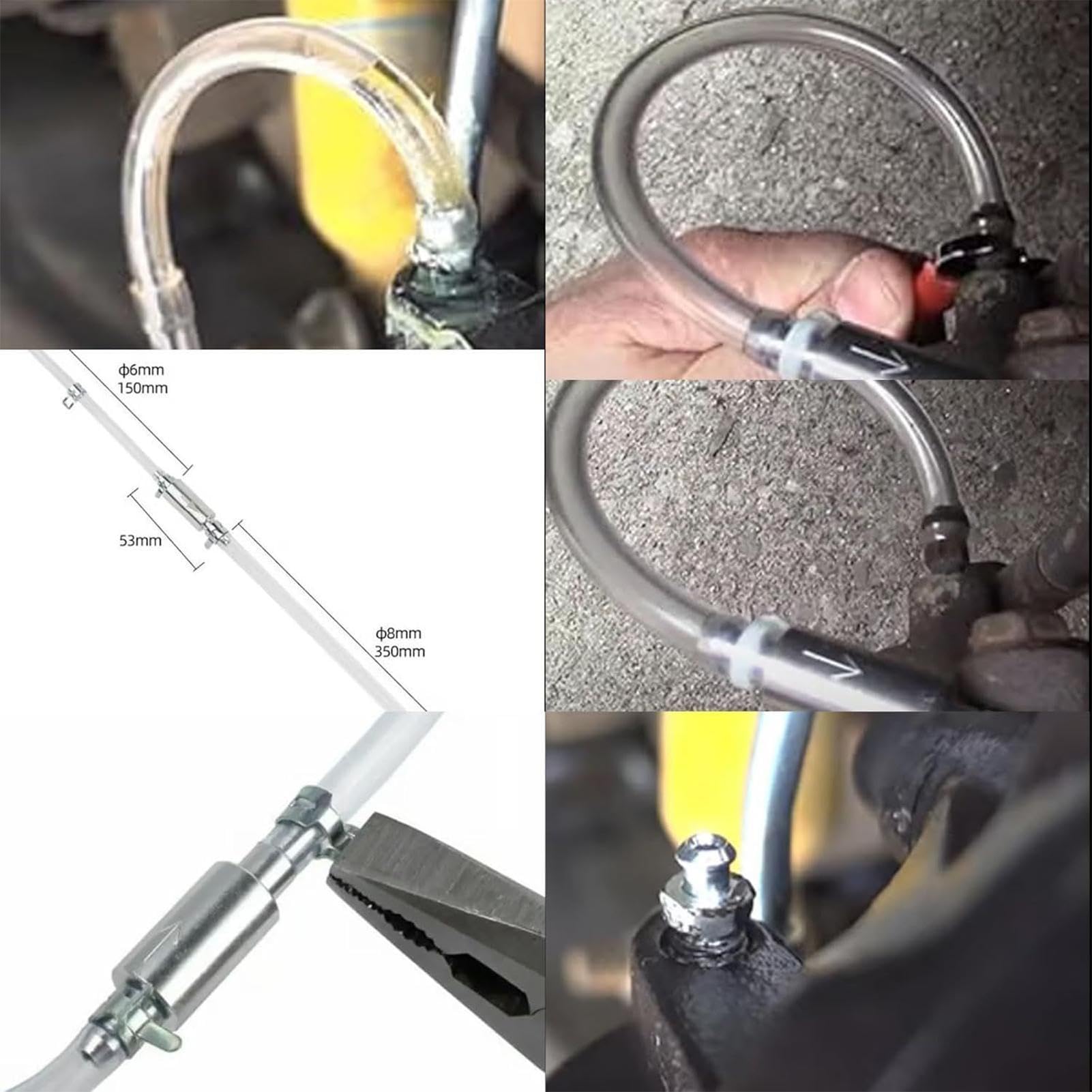 Generico Brake Bleeder Hose - Fluid Bleeding Tube for Motorcycle Car Hydraulic Systems | Clear PVC Line with Way Valve, Leak Resistant Design, Easy Air Removal Tool for Brake Clutch Maintenance