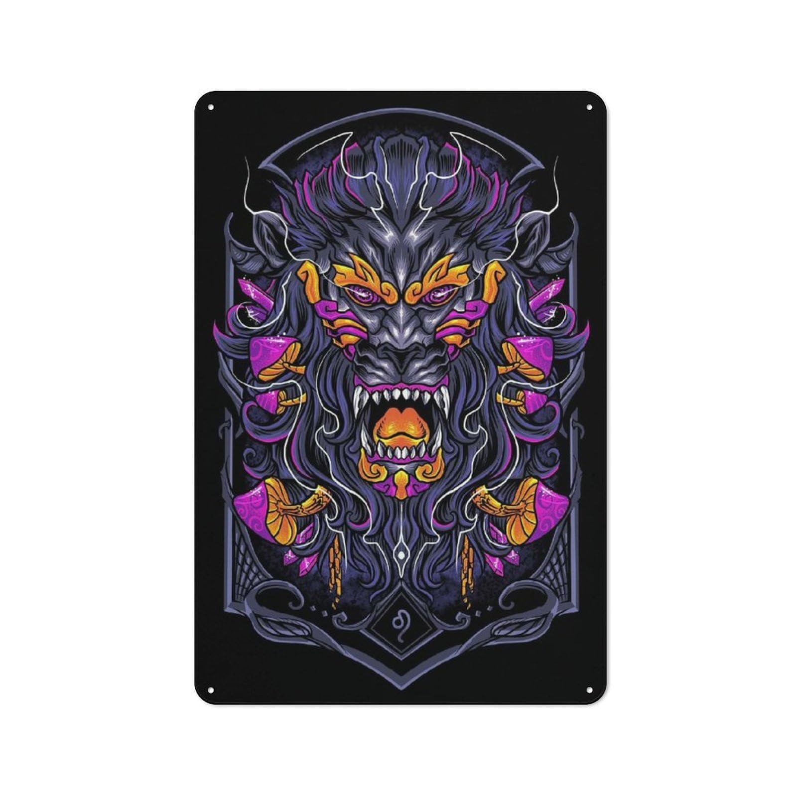 Nostalgic Leo Zodiac Decorative Tin Plaque 30x20cm, Classic Pub Decor for Diner, Restaurant, Shed Or Kitchen