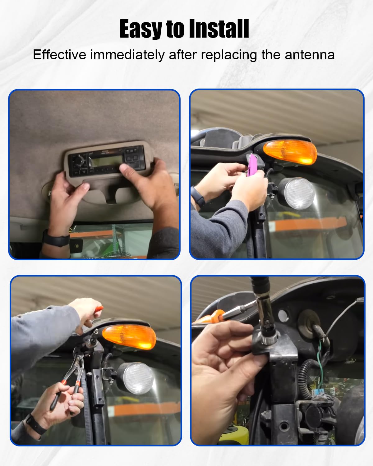 Antenne radio en caoutchouc pour John Deere Kubota Massey Ferguson Yanmar - Antenne en caoutchouc de rechange RMA60
