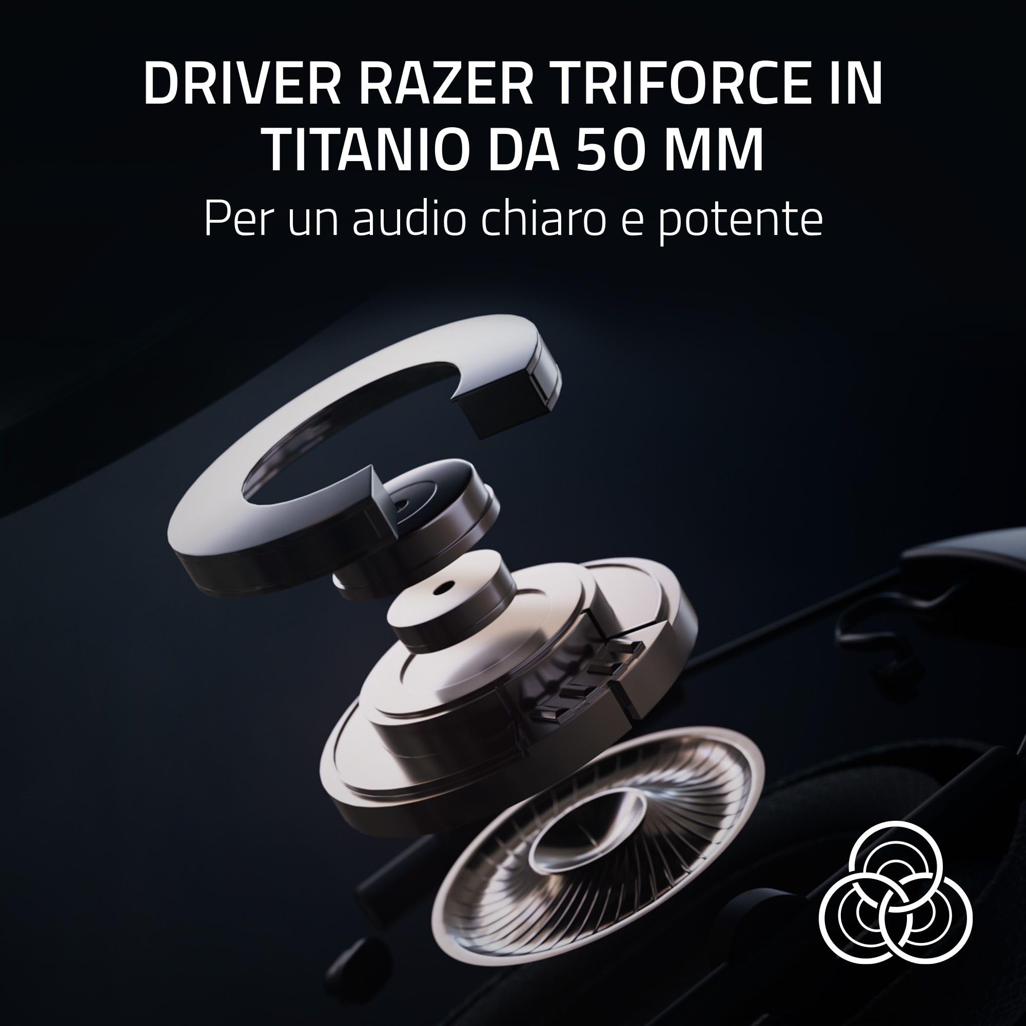 Razer Blackshark V2 Hyperspeed per PC - Cuffie da gioco e-sport senza fili ultra leggere 280g (Microfono a banda larga, Diaframma TriForce da 50mm, schiuma di isolamento acustico, 70 ore) Bianco