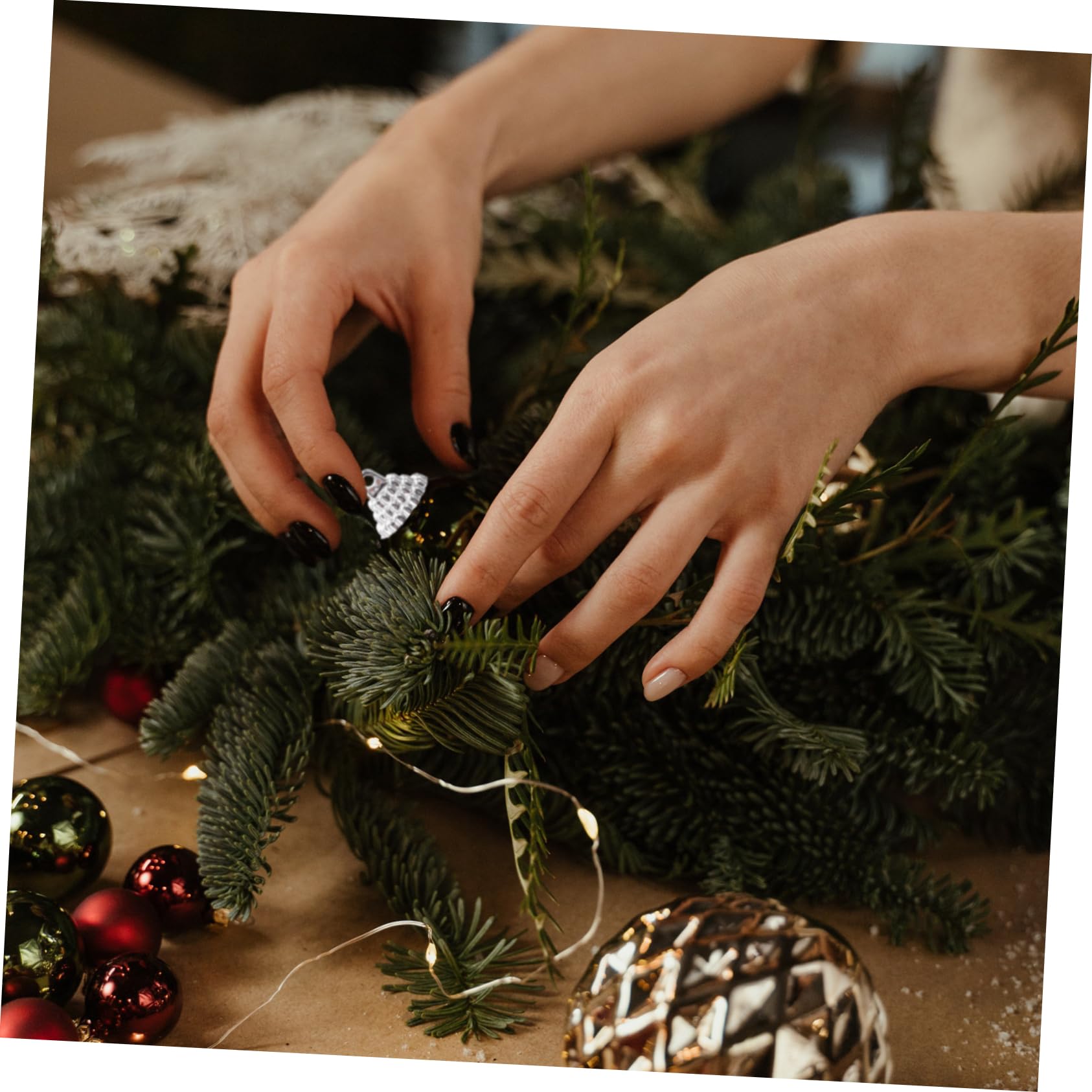 Anneome Cubiertas para Bolas de Navidad DIY Tapas Colgantes Plateadas de Accesorios Únicos para Adornos y Decoración de Árboles Navideños