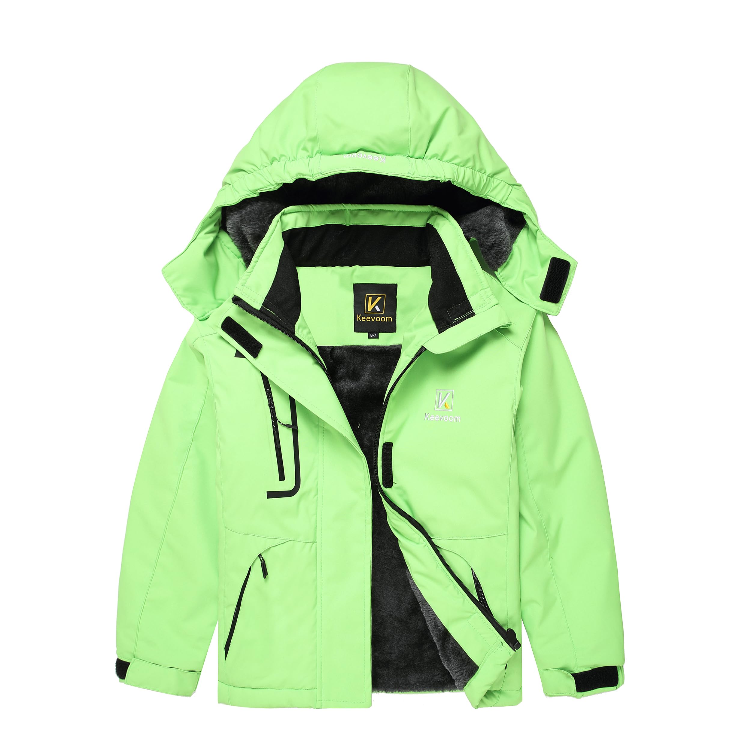 Keevoom Boys Girls Winter Coat Ski Jacket Windproof Waterproof Kids Snowboard Warm Fleece Snow Coats