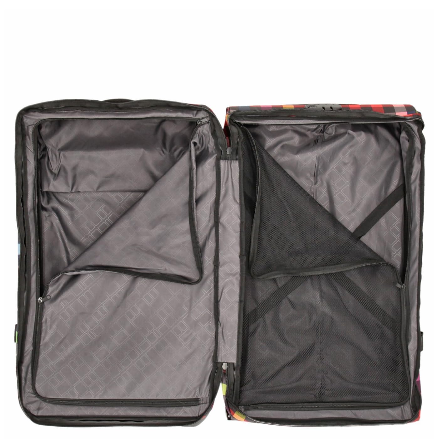 Reisetasche mit Rollen RT31 | große Reisetasche | Rucksackfunktion | praktische Fächer an den Seiten | Abnehmbarer, längenverstellbarer Schultergurt (multicolorcheck, L)