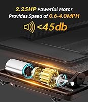 Vista 5 de Bifanuo 2 in 1 Folding Treadmill, Smart Walking Running Machine with Bluetooth Audio Speakers, Installation-Free，Under Desk Treadmill for