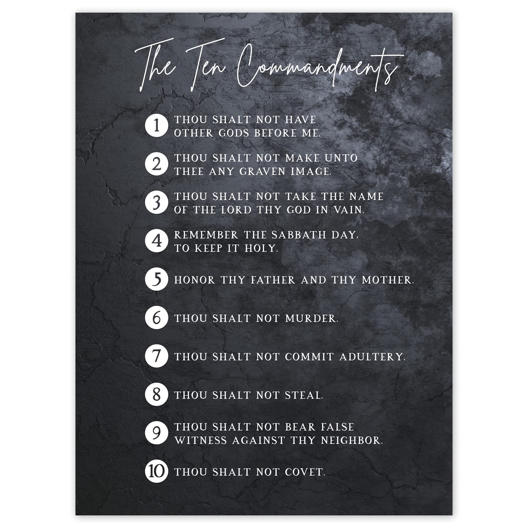 Artery8 Ten Commandments From God Christian Bible Verse Quote Scripture Typography Large Wall Art Poster Print Thick Paper 18X24 Inch
