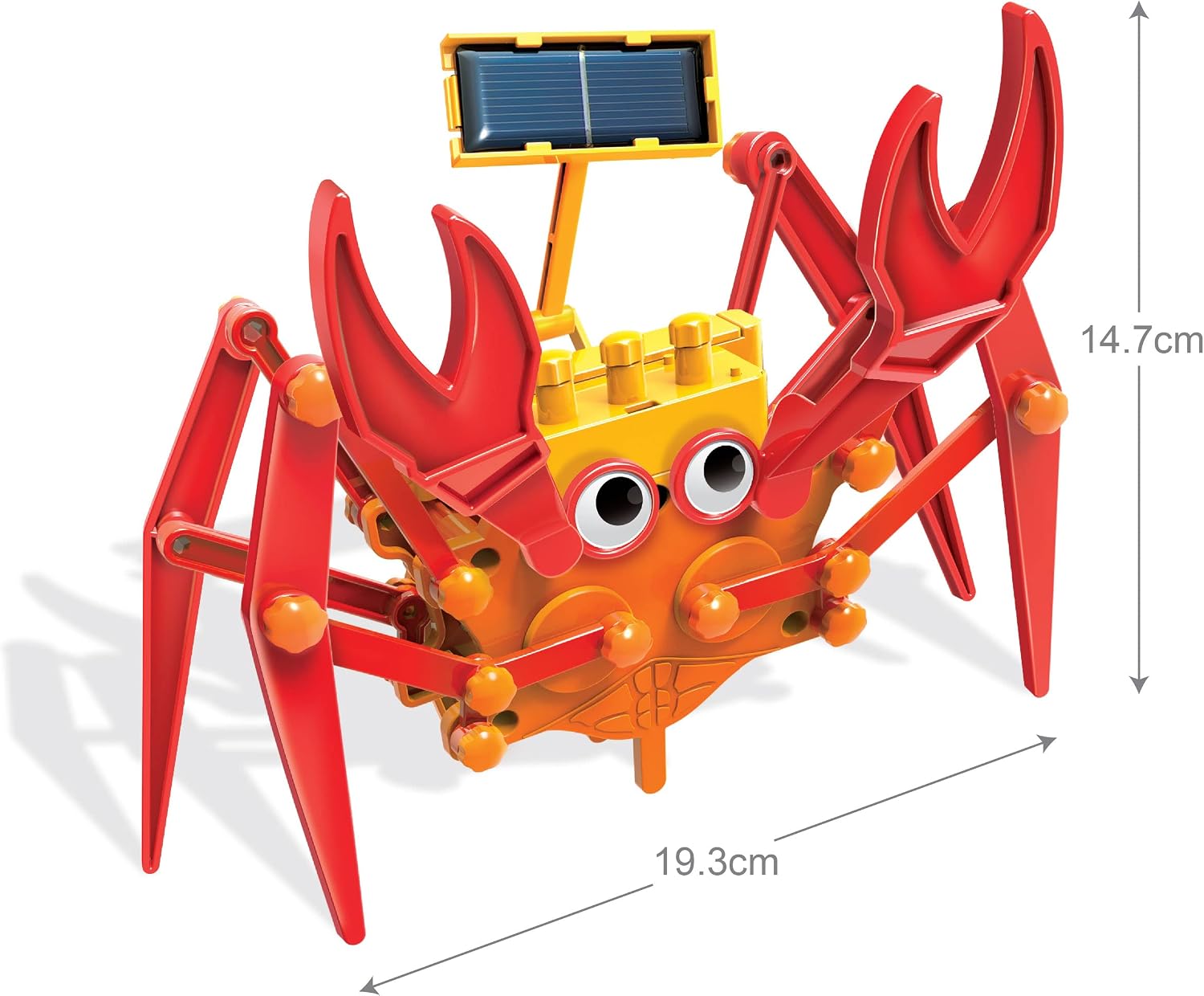4M Hybrid Crabot Solar Robot Kit for Kids Ages 8-12 – Build a Sideways-Scuttling Crab with Moving Eyes & Claws, Solar or Battery Powered, STEM Renewable Energy Engineering Toy Gift