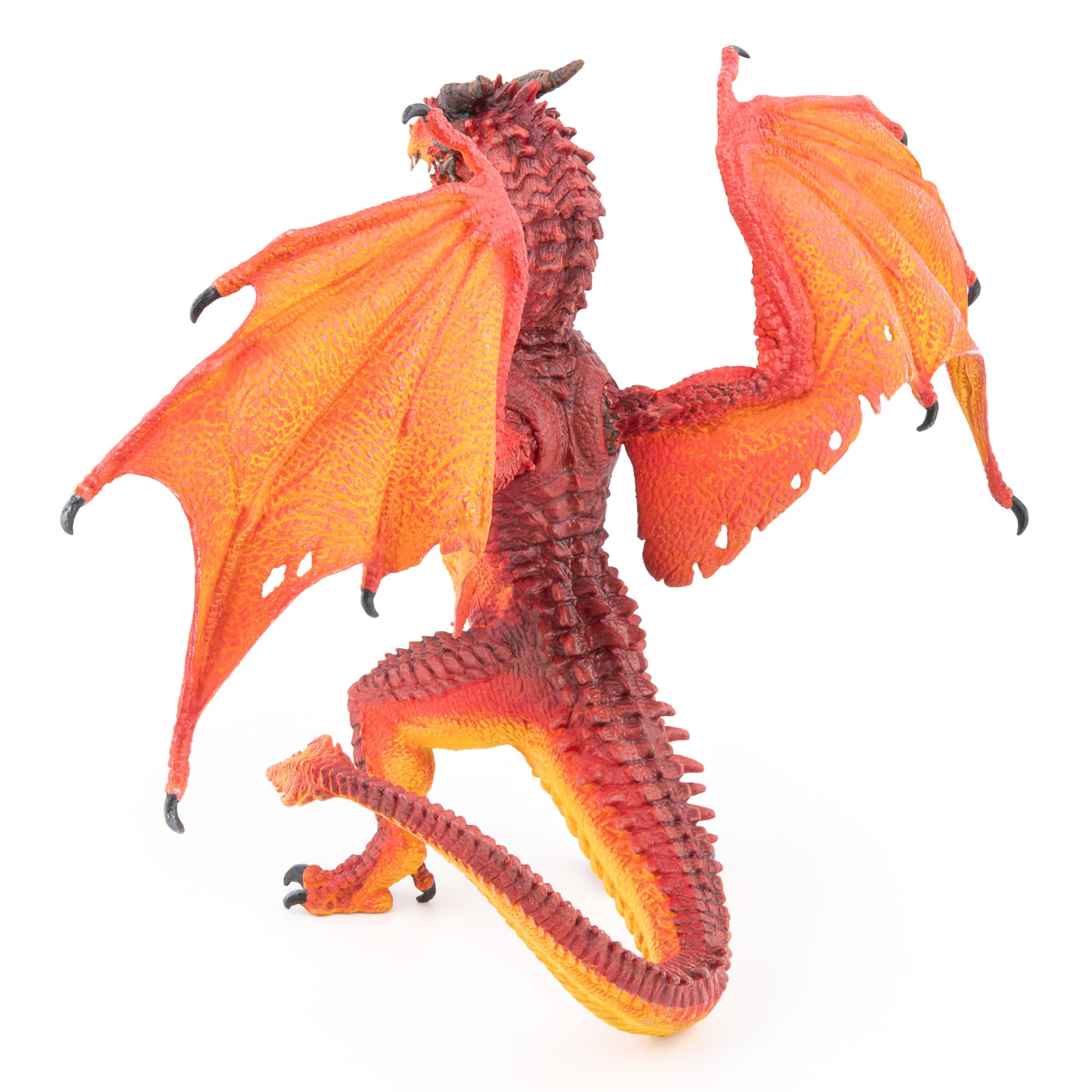 Papo - Drachenkönig des Feuers - Bewegliche Fantasy-Figur - 16 cm | Ab 3 Jahren, beweglicher Drache zum Sammeln und für fantasievolles Mittelalter-Spiel, das die Kreativität fördert