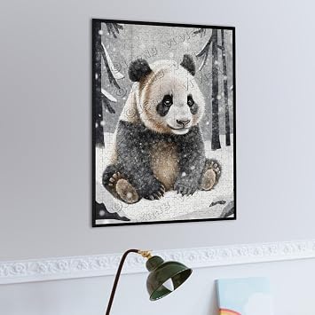 Zomyto Winter Decor Panda Rustic Wall Decor Farmhouse Wall Art Decor Christmas Decoration Gifts for Family 500 Piece Puzzles for Adults 15x21