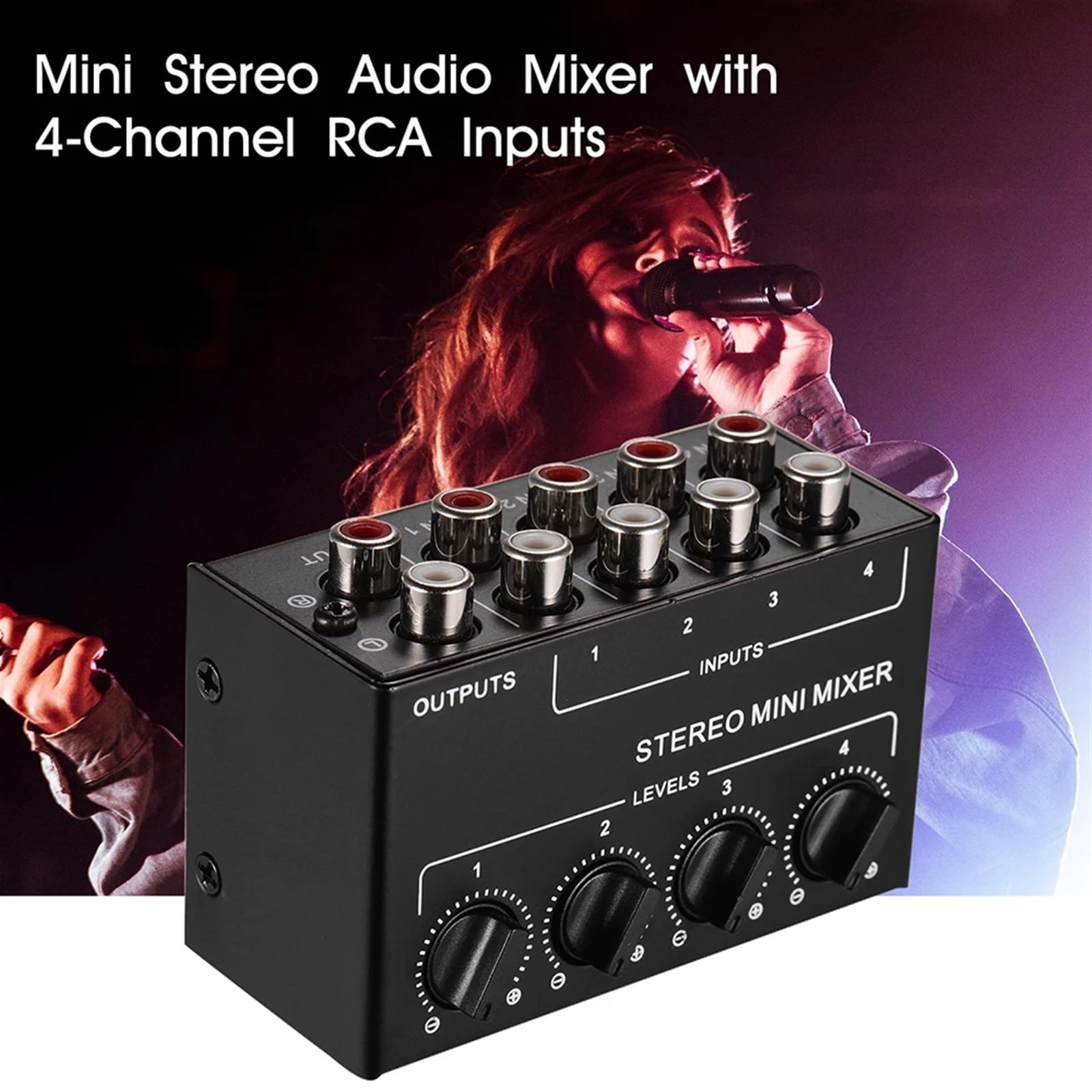CX400 Mini Passive Stereo Mixer RCA 4-Channel Small Au-dio Dispenser for Live Studio DJ Equipment per DJ professionisti