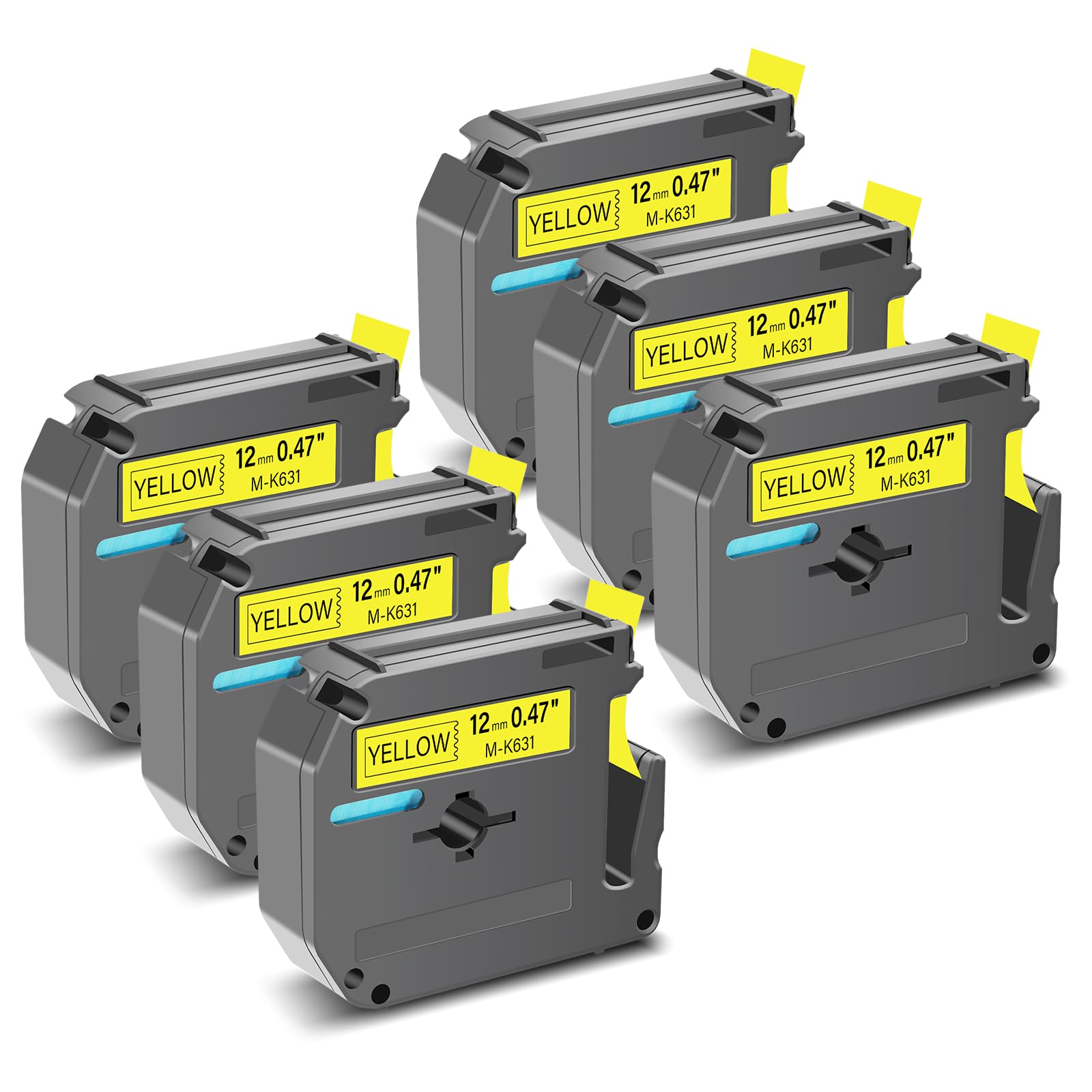 GREENCYCLE Compatible for Brother M631 M-K631 M-631 MK631s 0.47 Inch Non-Laminated Label Tape 1/2" x 26.2ft (12mm x 8m) for PT-45M PT-90 PT-70BM PT-70