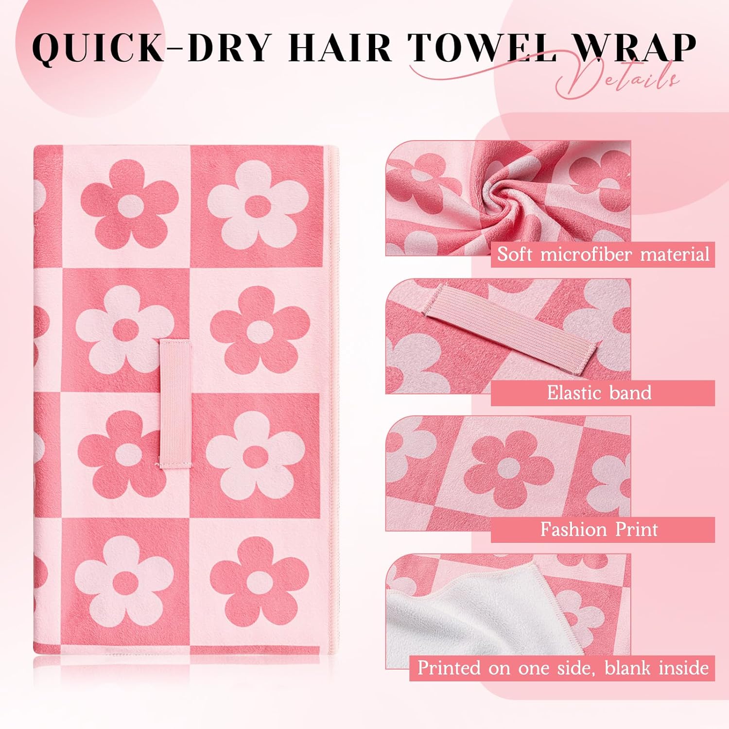 40 x 24 Inches Large Microfiber Hair Towels Quick Dry Hair Towel Wrap for Women, Suitable for Home, Recreation, Beach, Yoga, Gym, Camping, Etc - Image 3