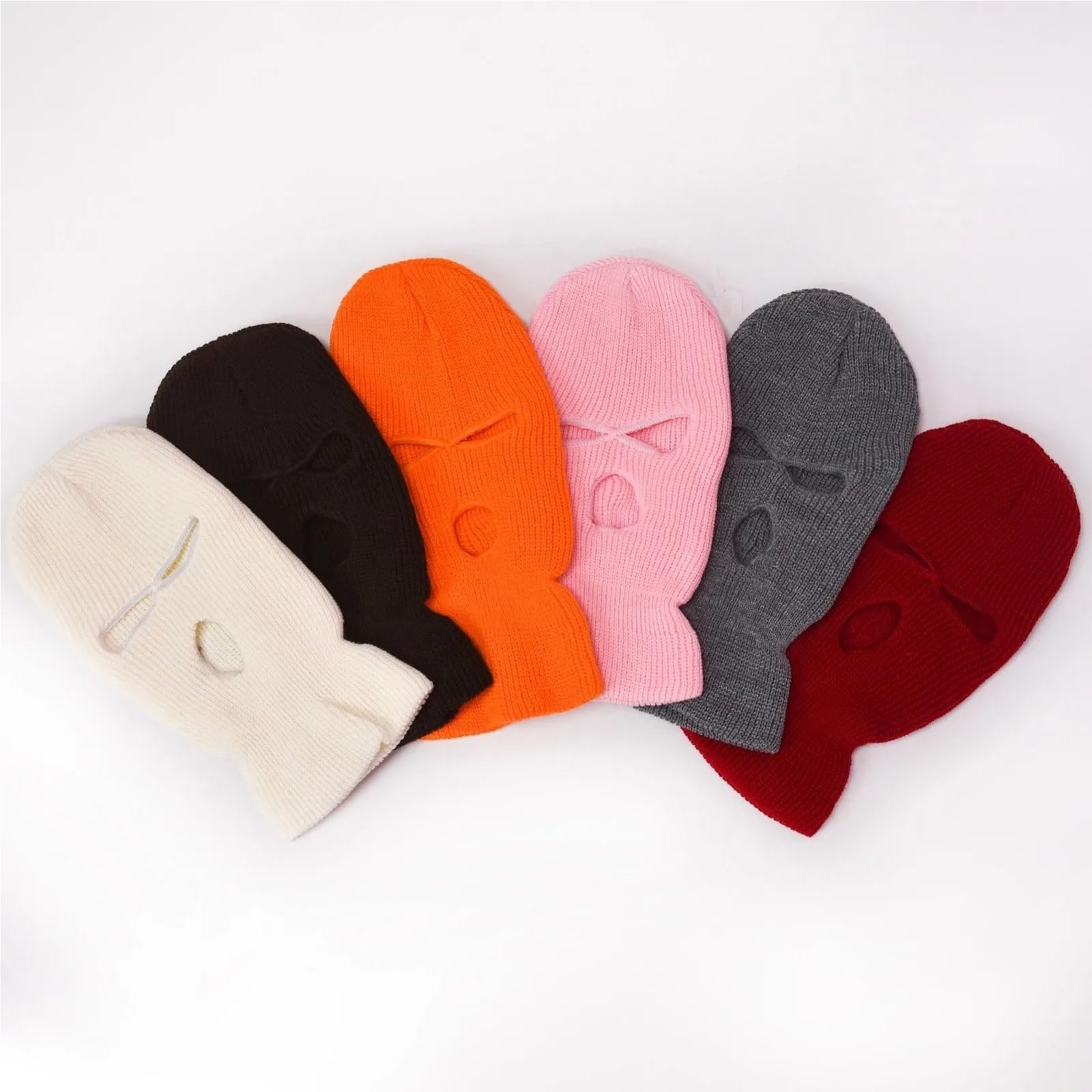 2Pcs Ski Mask Windproof Full Face Knit Hats Ski Mask Men Warm Winter Hats Knitted 3 Holes Ski Mask(Coffee)
