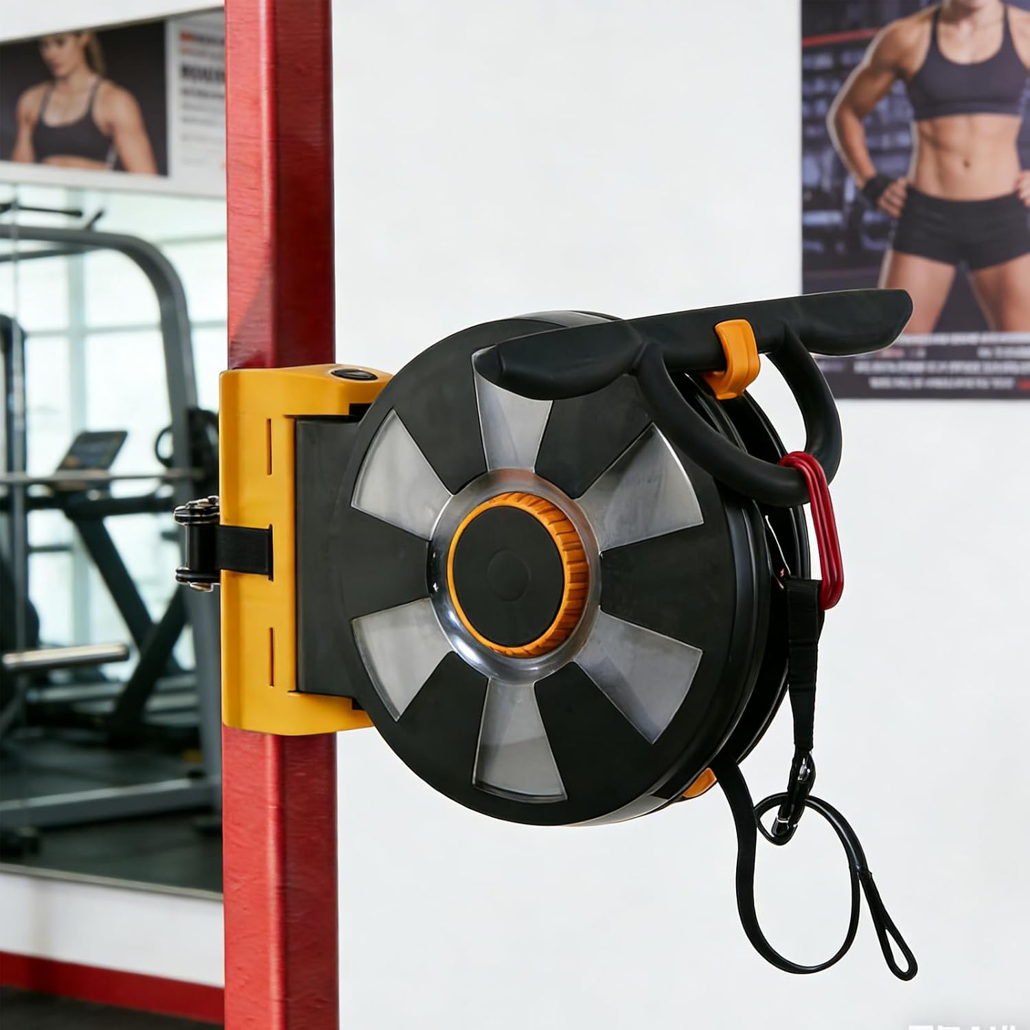 Wall Mounted Flywheel Trainer, Multi-Function Strength Training Station with Non-Slip Grip, Portable Home Gym Workout Equipment for Home, Office & Travel