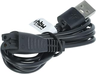 vhbw Cable de Carga Compatible con Panasonic ES-LV95, ES-RF31, ES-LV90, ES-LV97, ES-LV81, ES-LV70 afeitadora - Cable de Red, 13,3 cm