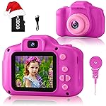 GKTZ Toys for Girls Age 3-8, Kids Camera Digital Video Toddler Camera Children Camcorder Birthday Gifts for 3 4 5 6 7 8 Year Old Girls with 32GB SD Card (Rose)
